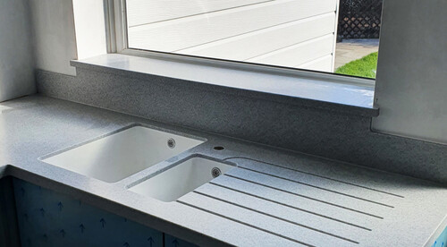 Planted Window Sill with Planted Upstand ( Patterned Grey )