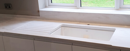 Butler Sink ( recessed drainer with grooves, 30mm sink cut out ) 