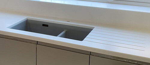 Undermount Sink with 24mm cut out for composite sinks (Patterned White)