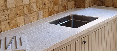 Undermount Sink with 12mm cut out for Stainless Steel sinks (Tumbled Stone)